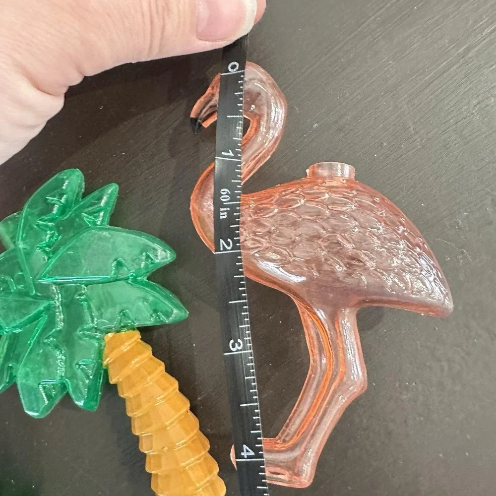 VTG Set Of‎ 20 Flamingo Palm Tree Blow Mold Replacements String Light Luau Party